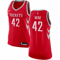 Womens Nike Houston Rockets 42 Nene Swingman Red Road NBA Jersey Icon Edition 