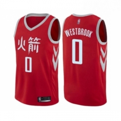 Youth Houston Rockets 0 Russell Westbrook Swingman Red Basketball Jersey City Edition 