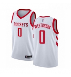 Youth Houston Rockets 0 Russell Westbrook Swingman White Basketball Jersey Association Edition 