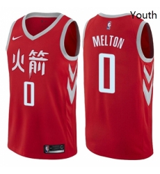 Youth Nike Houston Rockets 0 DeAnthony Melton Swingman Red NBA Jersey City Editi