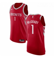 Youth Nike Houston Rockets 1 Tracy McGrady Authentic Red Road NBA Jersey Icon Edition