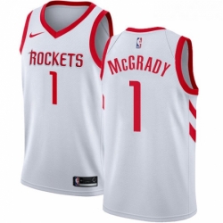 Youth Nike Houston Rockets 1 Tracy McGrady Authentic White Home NBA Jersey Association Edition