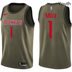 Youth Nike Houston Rockets 1 Trevor Ariza Swingman Green Salute to Service NBA Jersey