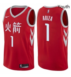 Youth Nike Houston Rockets 1 Trevor Ariza Swingman Red NBA Jersey City Edition