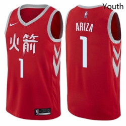 Youth Nike Houston Rockets 1 Trevor Ariza Swingman Red NBA Jersey City Edition