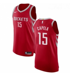 Youth Nike Houston Rockets 15 Clint Capela Authentic Red Road NBA Jersey Icon Edition