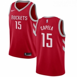 Youth Nike Houston Rockets 15 Clint Capela Swingman Red Road NBA Jersey Icon Edition