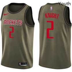 Youth Nike Houston Rockets 2 Brandon Knight Swingman Green Salute to Service NBA Jersey 