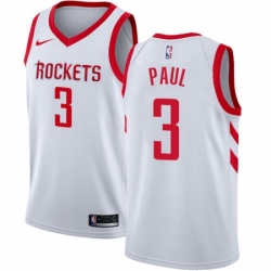 Youth Nike Houston Rockets 3 Chris Paul Authentic White Home NBA Jersey Association Edition