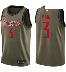 Youth Nike Houston Rockets 3 Chris Paul Swingman Green Salute to Service NBA Jersey