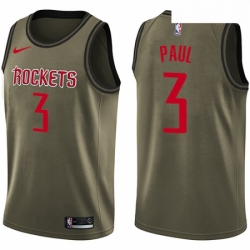 Youth Nike Houston Rockets 3 Chris Paul Swingman Green Salute to Service NBA Jersey