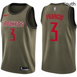 Youth Nike Houston Rockets 3 Steve Francis Swingman Green Salute to Service NBA Jersey