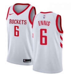 Youth Nike Houston Rockets 6 Tyler Ennis Authentic White Home NBA Jersey Association Edition 