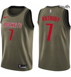 Youth Nike Houston Rockets 7 Carmelo Anthony Swingman Green Salute to Service NBA Jers