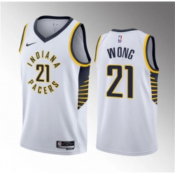 Men Indiana Pacers 21 Isaiah Wong White 2023 Draft Association Edition Stitched Basketball Jersey