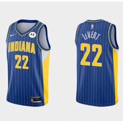 Men Indiana Pacers 22 Caris LeVert 2020 21 Blue City Edition Swingman Stitched Jersey