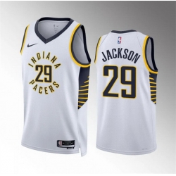 Men Indiana Pacers 29 Quenton Jackson White Association Edition Stitched Basketball Jersey