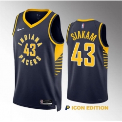 Men Indiana Pacers 43 Pascal Siakam Navy Icon Edition Stitched Basketball Jersey