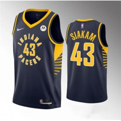 Men Indiana Pacers 43 Pascal Siakam Navy Icon Edition Stitched Jersey