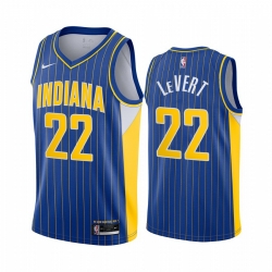 Men Nike Indiana Pacers 22 Caris LeVert Blue NBA Swingman 2020 21 City Edition Jersey