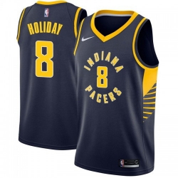 Men Nike Indiana Pacers 8 Justin Holiday Navy Blue NBA Swingman Icon Edition Jersey