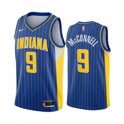 Men Nike Indiana Pacers 9 T J  McConnell Blue NBA Swingman 2020 21 City Edition Jersey