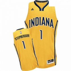 Mens Adidas Indiana Pacers 1 Lance Stephenson Swingman Gold Alternate NBA Jersey 