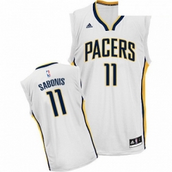 Mens Adidas Indiana Pacers 11 Domantas Sabonis Swingman White Home NBA Jersey 