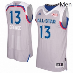 Mens Adidas Indiana Pacers 13 Paul George Authentic Gray 2017 All Star NBA Jersey