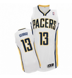 Mens Adidas Indiana Pacers 13 Paul George Authentic White Home NBA Jersey