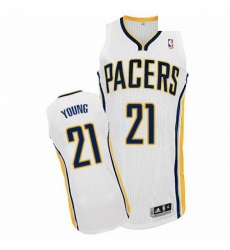 Mens Adidas Indiana Pacers 21 Thaddeus Young Authentic White Home NBA Jersey