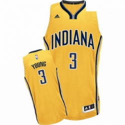 Mens Adidas Indiana Pacers 3 Joe Young Swingman Gold Alternate NBA Jersey