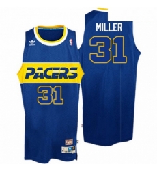 Mens Adidas Indiana Pacers 31 Reggie Miller Authentic Blue Rookie Throwback NBA Jersey