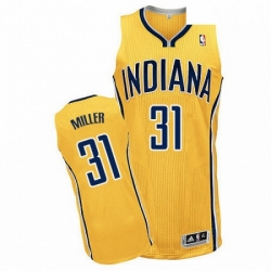 Mens Adidas Indiana Pacers 31 Reggie Miller Authentic Gold Alternate NBA Jersey