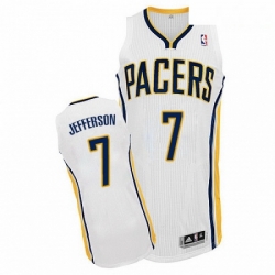 Mens Adidas Indiana Pacers 7 Al Jefferson Authentic White Home NBA Jersey