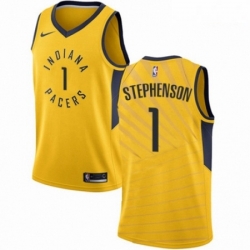 Mens Nike Indiana Pacers 1 Lance Stephenson Authentic Gold NBA Jersey Statement Edition 
