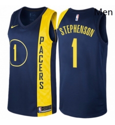 Mens Nike Indiana Pacers 1 Lance Stephenson Swingman Navy Blue NBA Jersey City Edition 