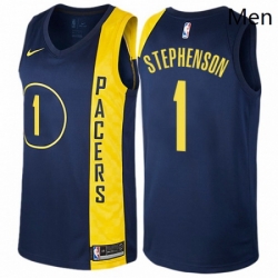 Mens Nike Indiana Pacers 1 Lance Stephenson Swingman Navy Blue NBA Jersey City Edition 