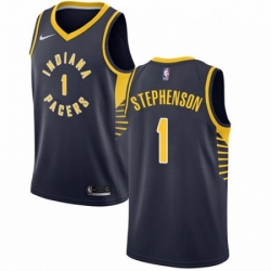 Mens Nike Indiana Pacers 1 Lance Stephenson Swingman Navy Blue Road NBA Jersey Icon Edition 