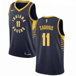 Mens Nike Indiana Pacers 11 Domantas Sabonis Authentic Navy Blue Road NBA Jersey Icon Edition 