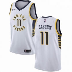 Mens Nike Indiana Pacers 11 Domantas Sabonis Swingman White NBA Jersey Association Edition 