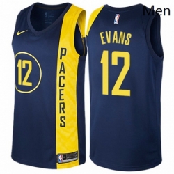Mens Nike Indiana Pacers 12 Tyreke Evans Swingman Navy Blue NBA Jersey City Edition 