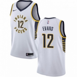 Mens Nike Indiana Pacers 12 Tyreke Evans Swingman White NBA Jersey Association Edition 
