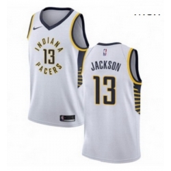 Mens Nike Indiana Pacers 13 Mark Jackson Swingman White NBA Jersey Association Edition