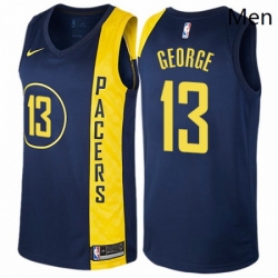 Mens Nike Indiana Pacers 13 Paul George Swingman Navy Blue NBA Jersey City Edition