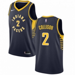 Mens Nike Indiana Pacers 2 Darren Collison Authentic Navy Blue Road NBA Jersey Icon Edition 