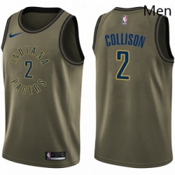 Mens Nike Indiana Pacers 2 Darren Collison Swingman Green Salute to Service NBA Jersey 
