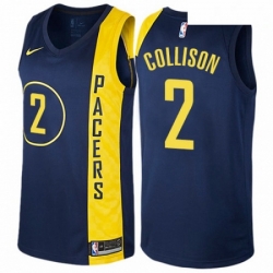 Mens Nike Indiana Pacers 2 Darren Collison Swingman Navy Blue NBA Jersey City Edition 