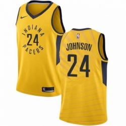 Mens Nike Indiana Pacers 24 Alize Johnson Swingman Gold NBA Jersey Statement Edition 