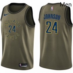 Mens Nike Indiana Pacers 24 Alize Johnson Swingman Green Salute to Service NBA Jersey 